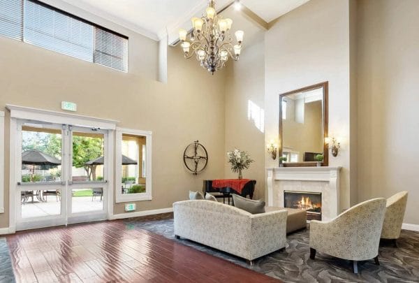Common Area with Fireplace at Claremont Place
