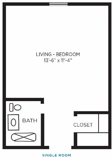 Single Room Floor Plan at Foulk Manor North