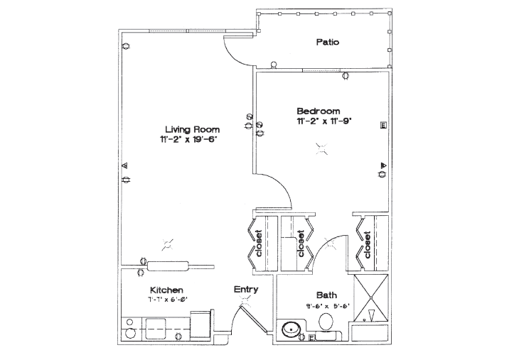 Smith Farms Manor one bedroom floor plan