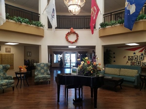 Grand piano in the Solstice Senior Living at Fenton lobby