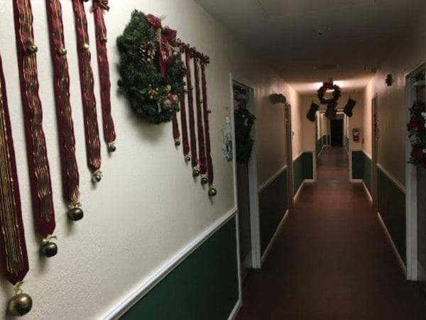 Somerset Assisted Living & Memory Care Hallway Decorated for Christmas
