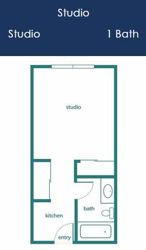 Studio Floor Plan at Pacifica Senior Living Menifee
