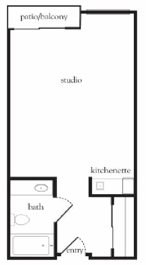 Studio Deluxe Floor Plan at Atria Newport Plaza