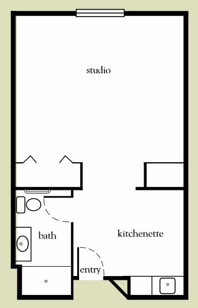 Studio Floor Plan at Rancho Mirage Terrace