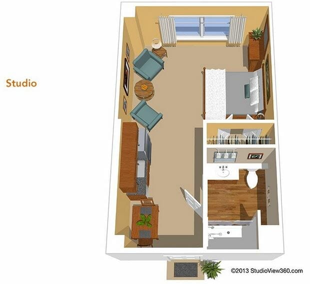 Studio Floor Plan at Sunrise at Sterling Canyon