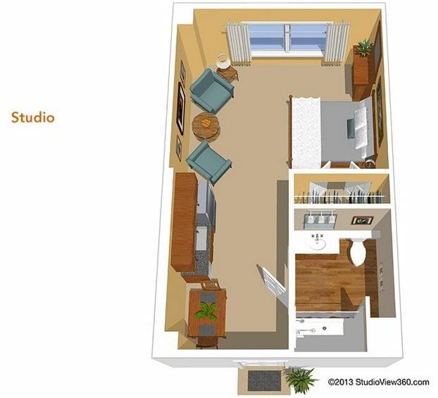 Studio Floor Plan at Sunrise of Westlake Village