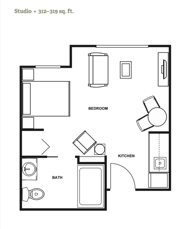 Magnolia Place studio floor plan