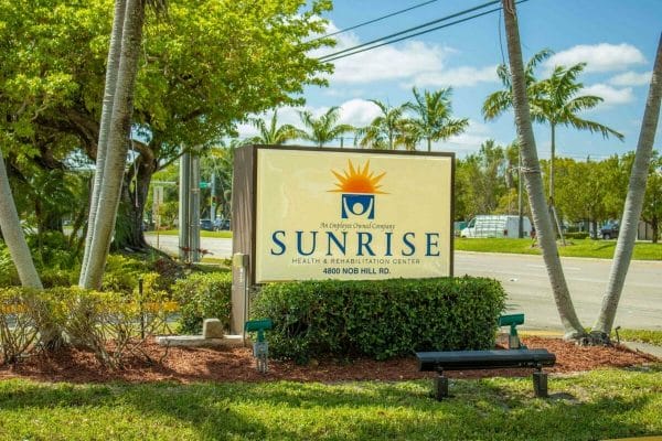 Sunrise Health and Rehabilitation Center Sign