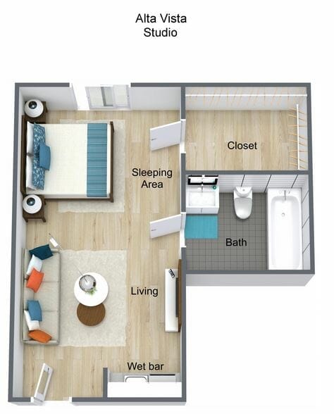 Tamarack Floor Plan at Alta Vista Senior Living