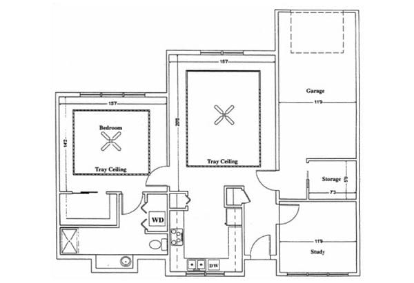 The Terrace at Priceville one bedroom floor plan