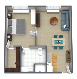 The Renaissance of Florence one bedroom floor plan