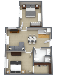 The Renaissance of Florence two bedroom floor plan