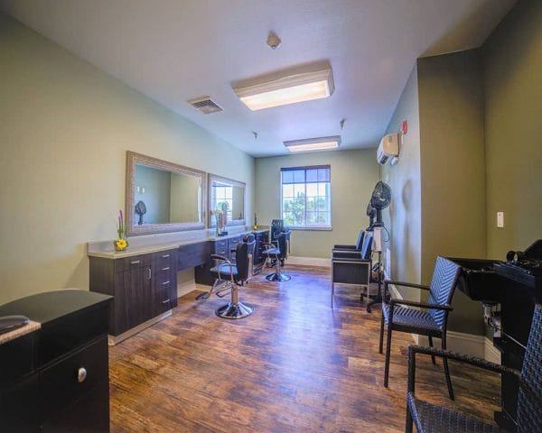 Salon at Bathroom in Model Apartment at The Village at Seven Oaks