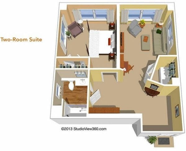 Two Bedroom Floor Plan at Sunrise at Sterling Canyon