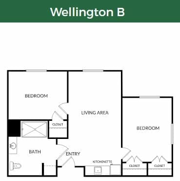 Wellington B Floor Plan at Serento Rosa Senior Living