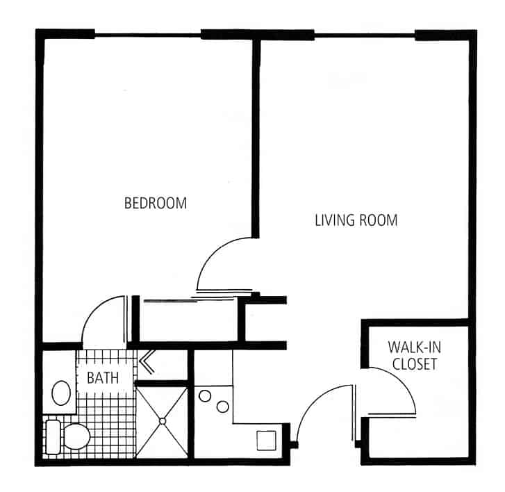 West Shores 1 bedroom floor plan