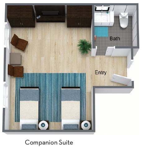 The Woodmark at Sun City companion suite floor plan