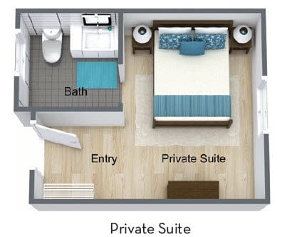 The Woodmark at Sun City private suite floor plan