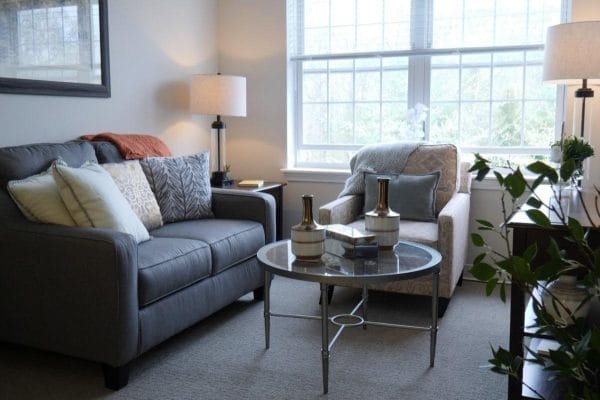 Living area in a Benchmark Senior Living at Ridgefield Crossings model home