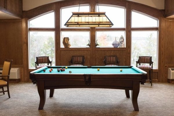 Ashwood Square Retirement pool table and resident recreation room