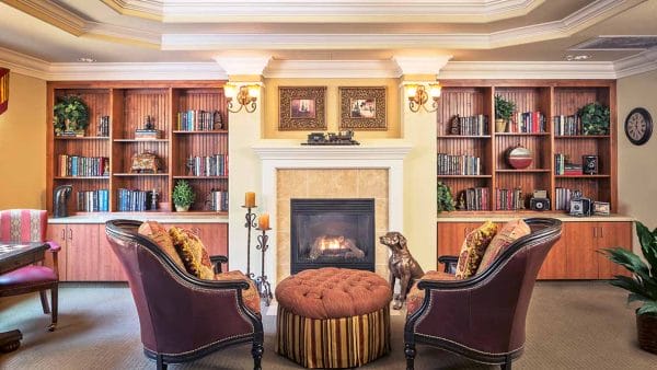 Fireplace in the Atria Carmichael Oaks living room