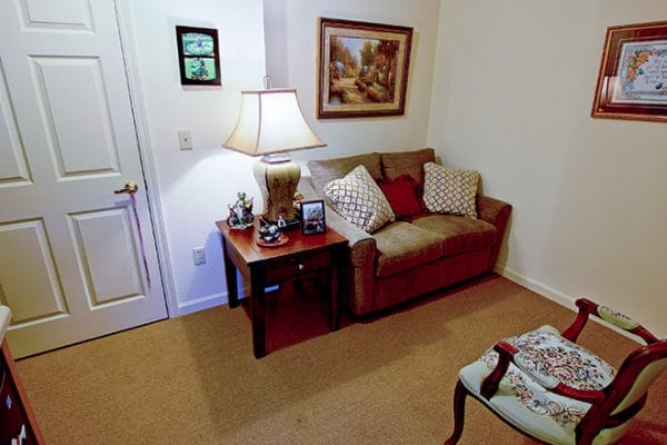 Brookdale Sevierville model apartment living room
