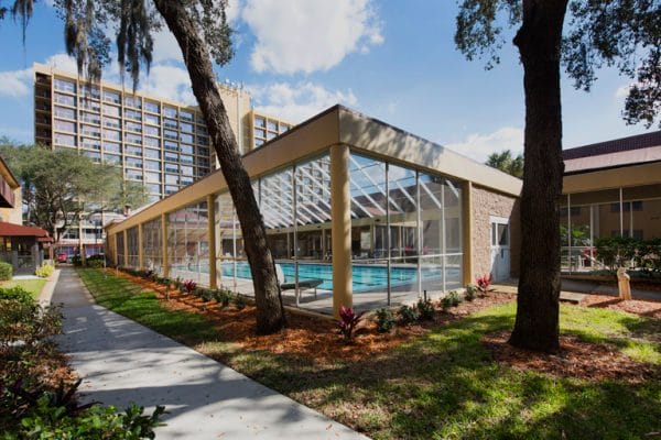 Concordia Village of Tampa Pool with glass enclosure