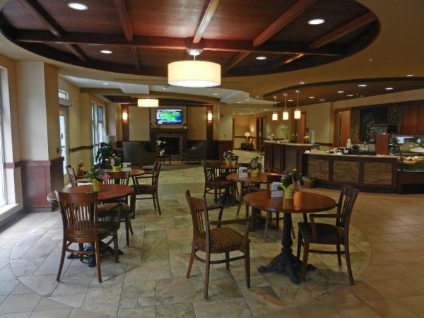 Common area and bistro bar in Milwaukee Catholic Home