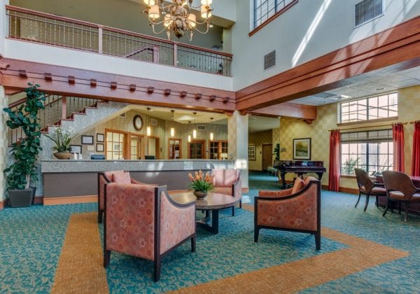 Lobby and resident gathering spaces at Fairwinds - Desert Point