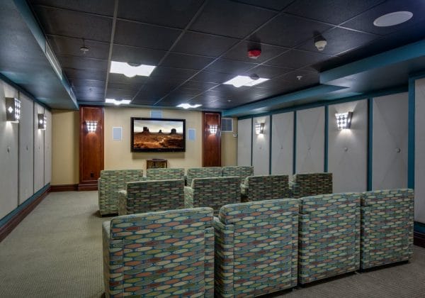 Community movie theater with stadium style seating in Fairwinds - Desert Point