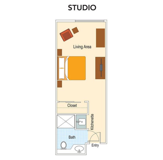 The Lakes of Dunedin Studio floor plan