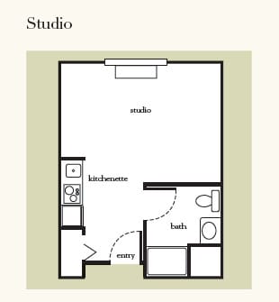 Atria Lutz studio B floor plan
