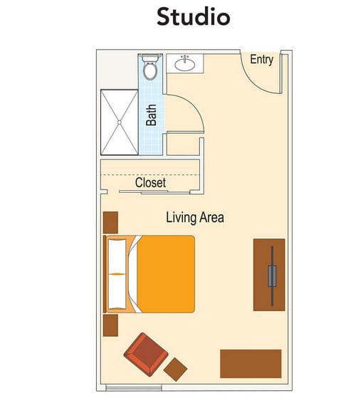 Grand Villa of Boynton Beach studio floor plan