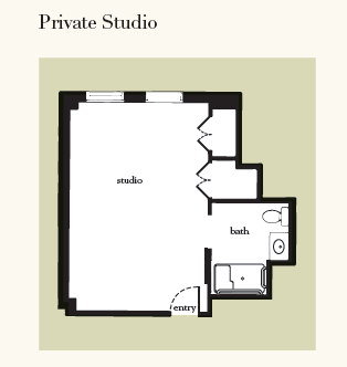 Peregrine Senior Living at Hamilton Heights studio floor plan