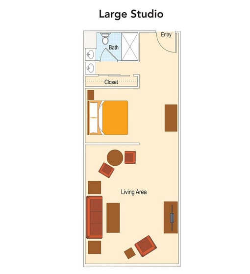 Grand Villa of Boynton Beach large studio floor plan