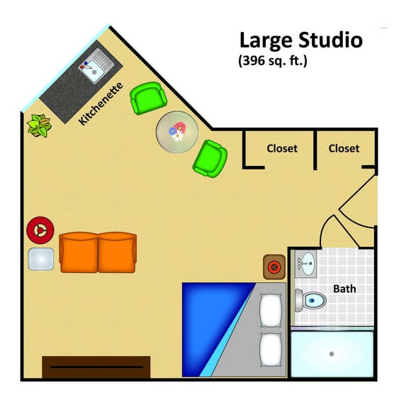 Grand Villa Of Ormond large studio floor plan