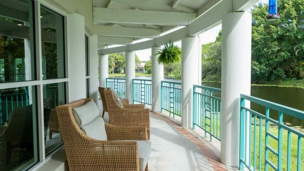 Balcony seating outside of Heron Club at Prestancia