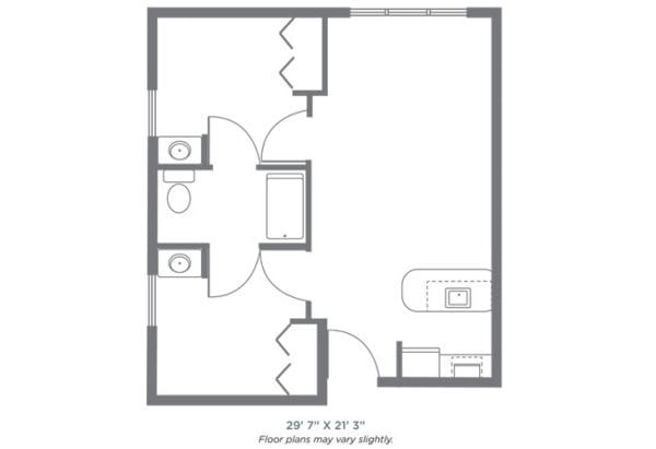 Morningside of Cullman 2 bedroom deluxe floor plan