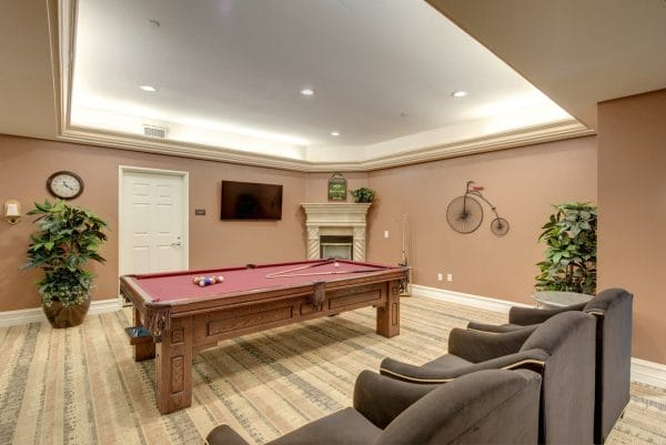 Billiard Room at Pacifica Senior Living Hillsborough