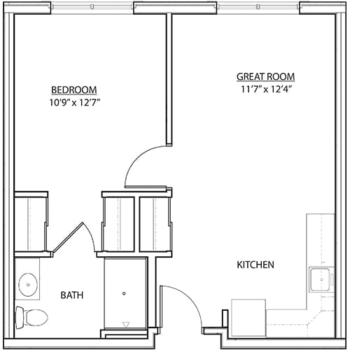 St. Rita Square 1 bedroom AL floor plan