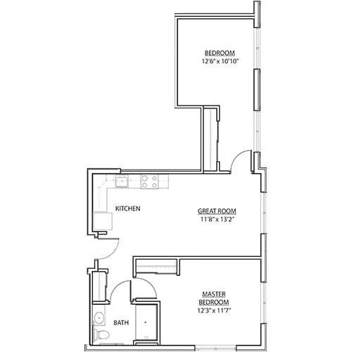 St. Rita Square 2 bedroom AL floor plan