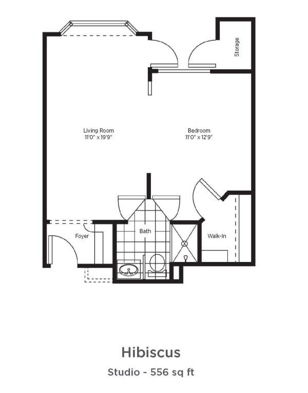 Emerald Springs studio floor plan