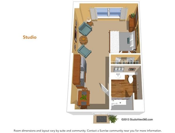 Sunrise of Chandler studio floor plan