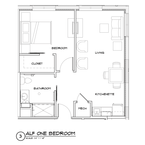 Strive Senior Living ALF One Bedroom floor plan