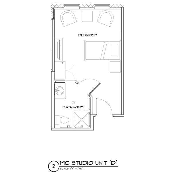 Strive Senior Living MC Studio floor plan D