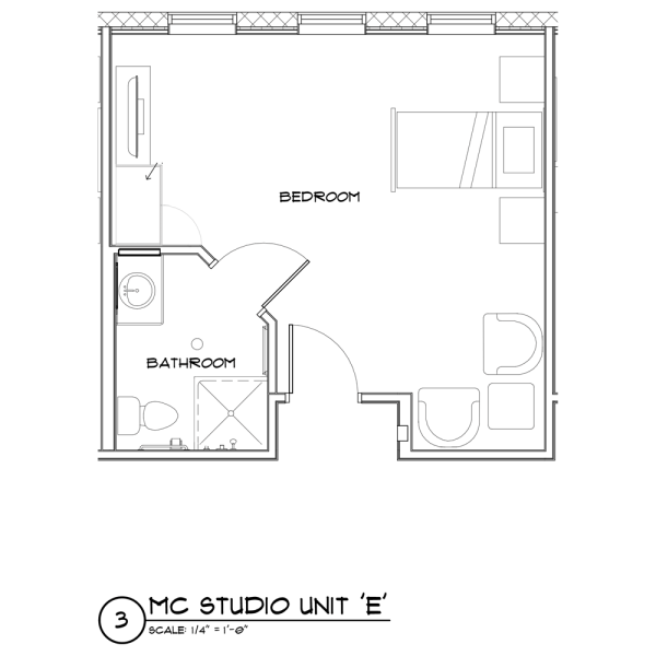Strive Senior Living MC Studio floor plan E