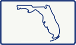 Button with silhouette of Florida