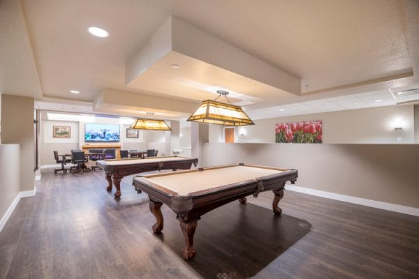 Billiards room in Crescent Senior Living