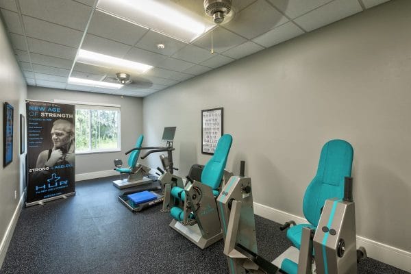Exercisee equipment in the Discovery Village at Westchase fitness center