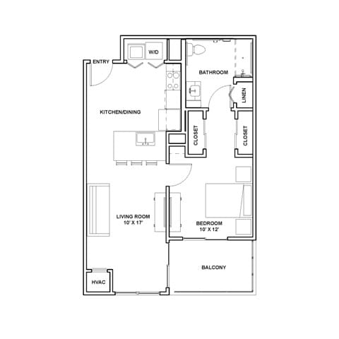 The Hibiscus - Independent Living Floorplan - one bedroom